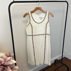 White lace with grey trim, Michael Kors dress